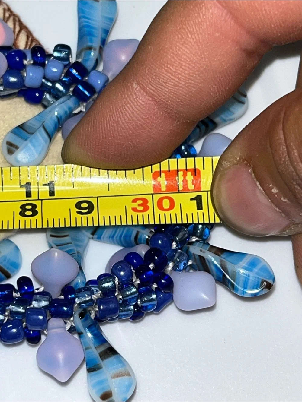 Handcrafted Blue Beaded Statement Necklace